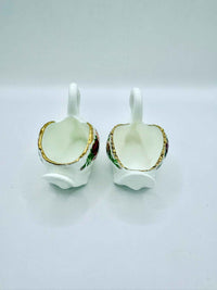 Set of 2 Royal Albert Old Country Roses Swans vases – Gold Trim 1970s