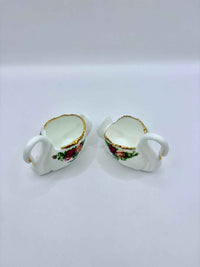 Set of 2 Royal Albert Old Country Roses Swans vases – Gold Trim 1970s