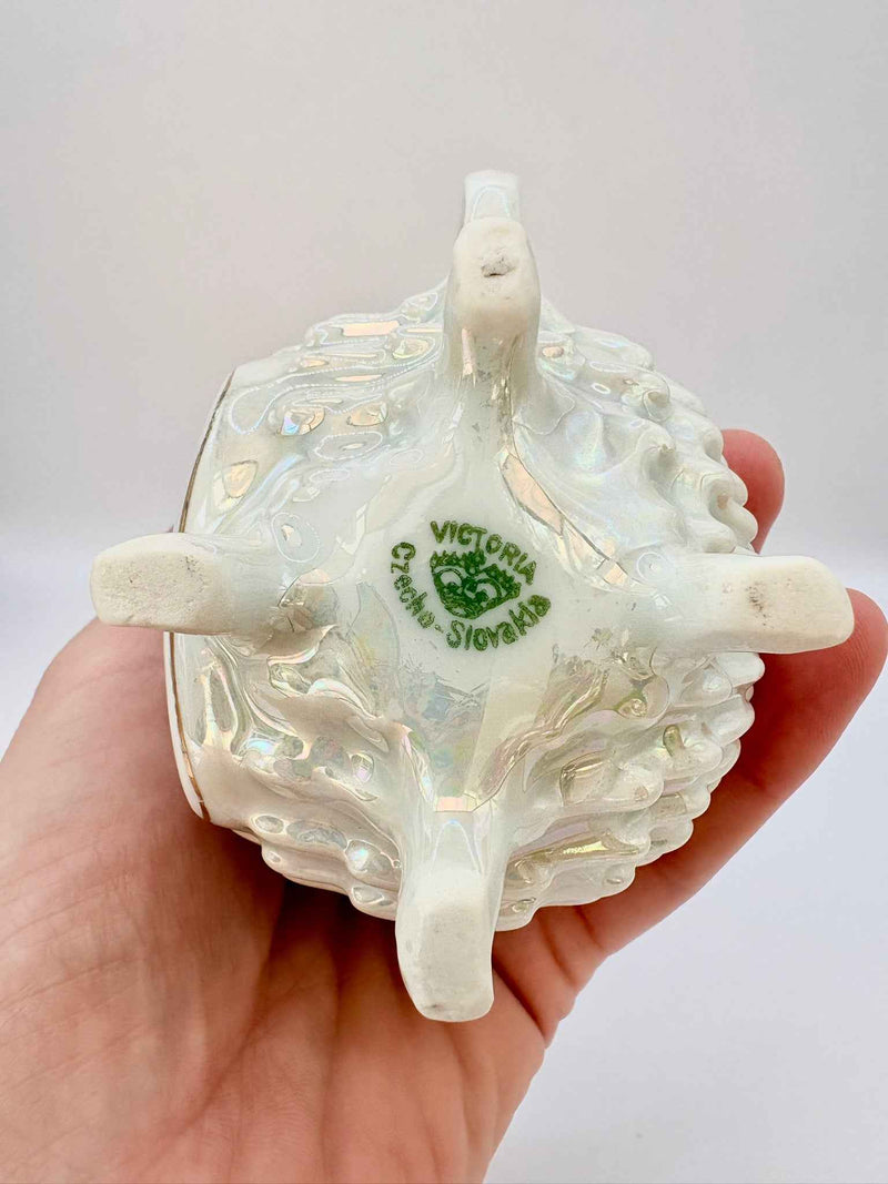 Vintage Victoria Czechoslovakia Iridescent Shell Lusterware Creamer