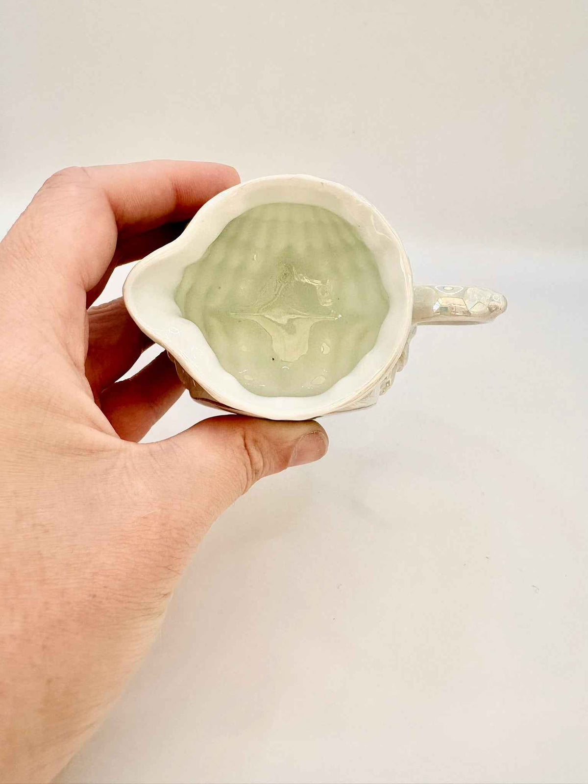 Vintage Victoria Czechoslovakia Iridescent Shell Lusterware Creamer