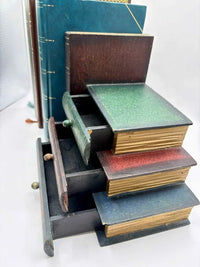 Vintage Faux Bookend Storage Box with Three Storage Drawers Design
