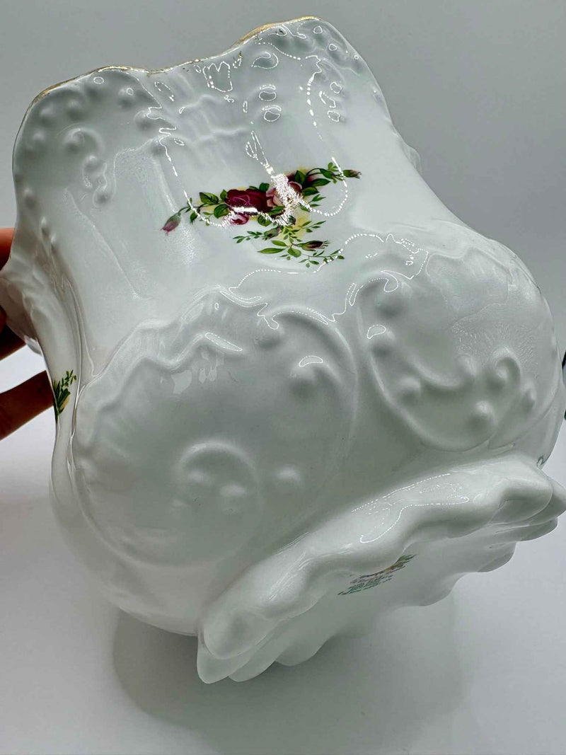 Royal Albert Old Country Roses Large Planter Flower Pot Gold Trim
