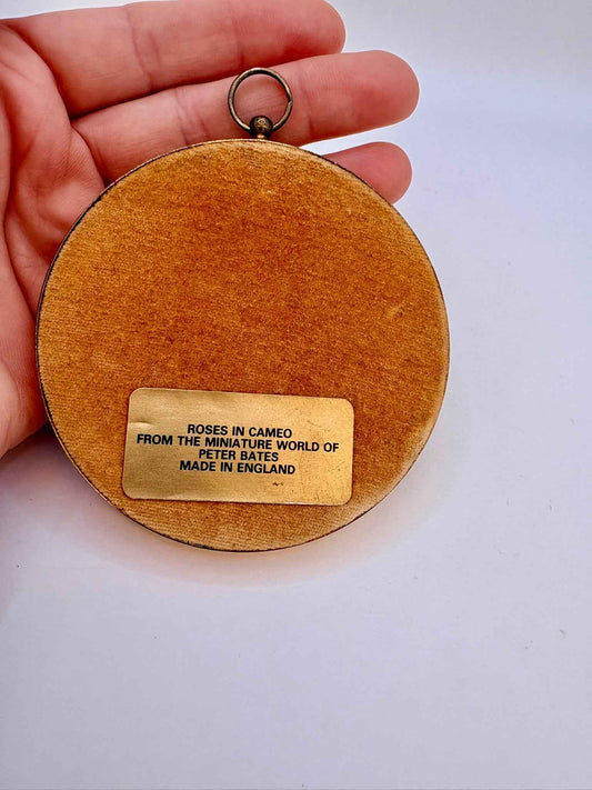 Vintage Peter Bates Miniature Cameo Picture Flowers Wall Decor