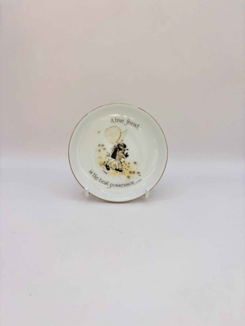 Vintage Holly Hobbie Porcelain Tea Bag Holder Dish 1973 Collectible