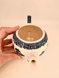 Vintage Johnson Bros Willow Pattern Small Teapot 1950s Collectible