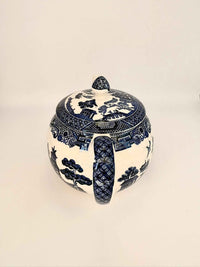 Vintage Johnson Bros Willow Pattern Small Teapot 1950s Collectible