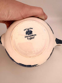 Vintage Johnson Bros Willow Pattern Small Teapot 1950s Collectible