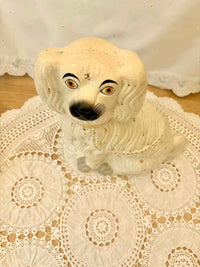 Large Antique Victorian Staffordshire Dog Figurine – 19th Century Collectible