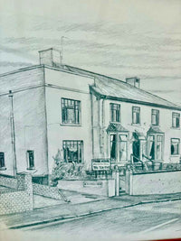 Original Vintage Pencil Drawing by K. Hope – Framed Artwork