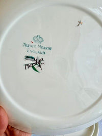 White plate with 'Alfred Meakin England' logo and 'Marlow' text on a white background.