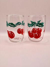 Pair of French juice glasses with the word France on them