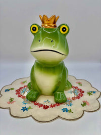 Money Box Piggy Bank - Collectable Ringtons Ceramic Prince Green Frog