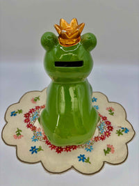 Money Box Piggy Bank - Collectable Ringtons Ceramic Prince Green Frog