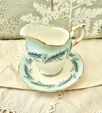 Paragon White & Blue Floral Creamer And Saucer