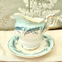 Paragon White & Blue Floral Creamer And Saucer