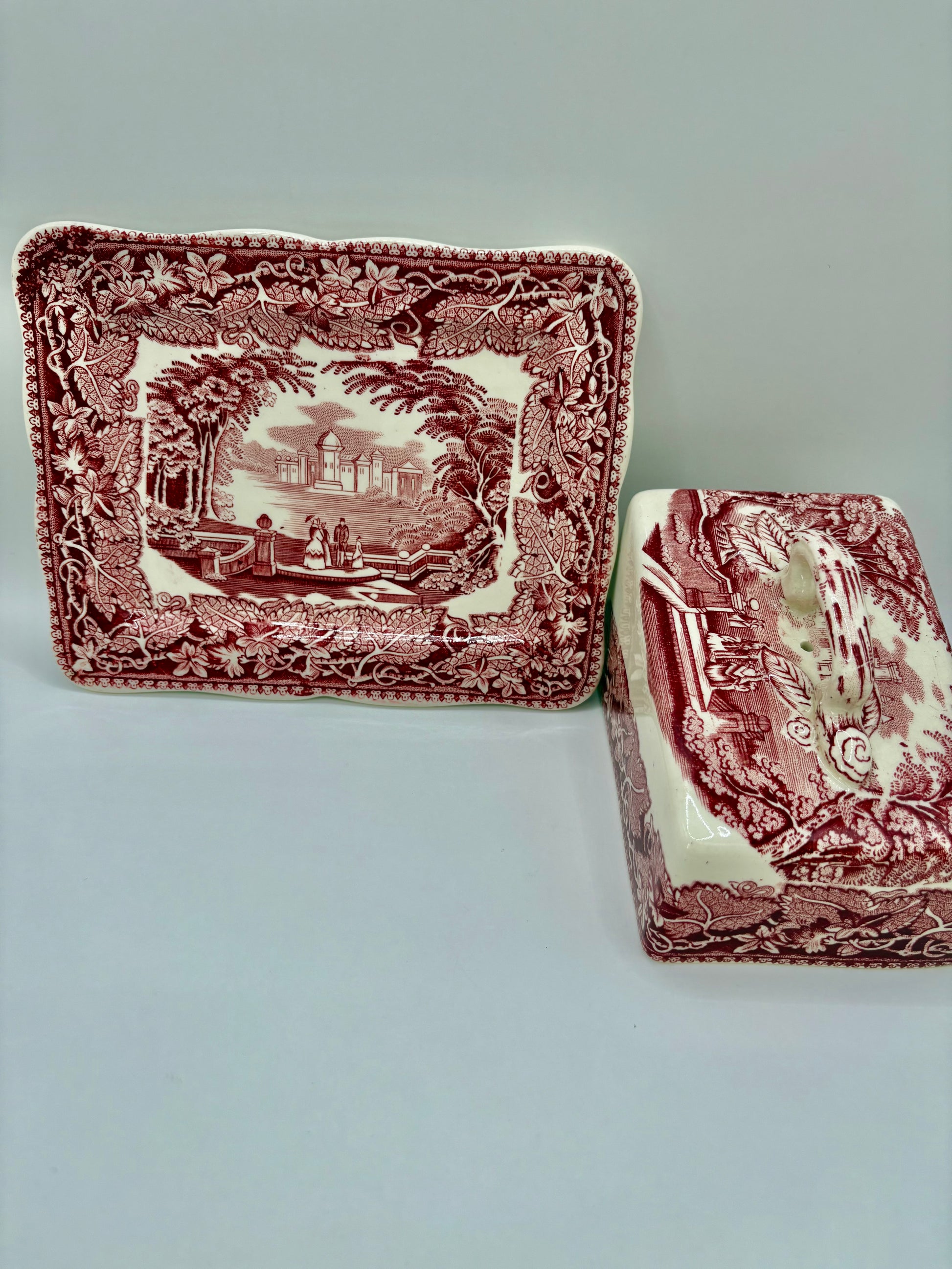 Rare Antique Mason's Pink Vista Ironstone 10