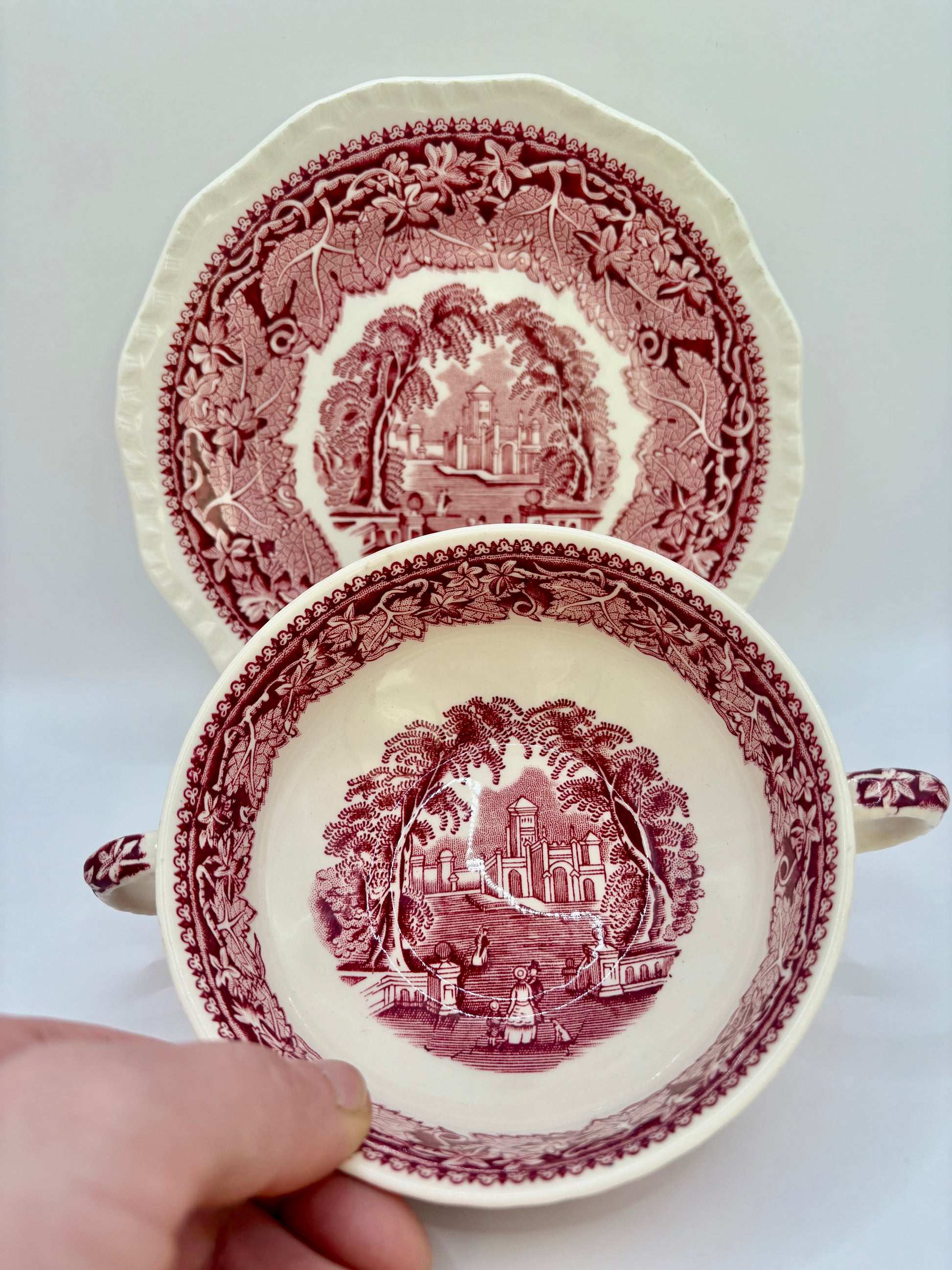 Rare Antique Mason's Pink Vista Ironstone 3