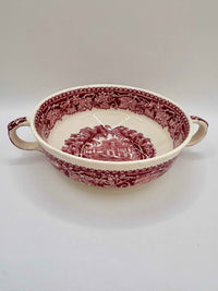 Rare Antique Mason's Pink Vista Ironstone – Elegant Red Dish