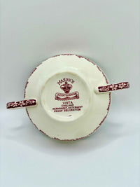 Rare Antique Mason's Pink Vista Ironstone – Elegant Red Dish