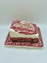 Rare Antique Mason's Pink Vista Ironstone – Elegant Red Dish