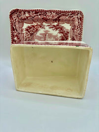 Rare Antique Mason's Pink Vista Ironstone – Elegant Red Dish