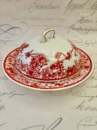 Red Butter Dish From Royal Crown Derby 1