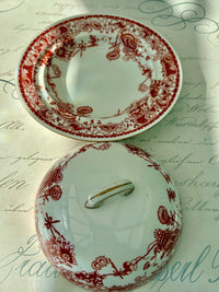 Red Butter Dish From Royal Crown Derby 6