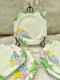 Set of 6 Hand Painted Tea Set Cake Plates | Heathcote Made in England