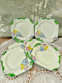 Set of 6 Hand Painted Tea Set Cake Plates | Heathcote Made in England