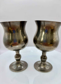 Vintage Set of Two Silver Wine Goblet from Pewter for Wine Lovers