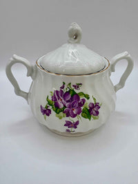 Vintage Lidded Sugar Bowl With Handles | Myott England
