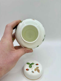 Vintage Ceramic Jar and Small Urn Shaped Vase  With Strawberry Pattern Made By Wedgwood