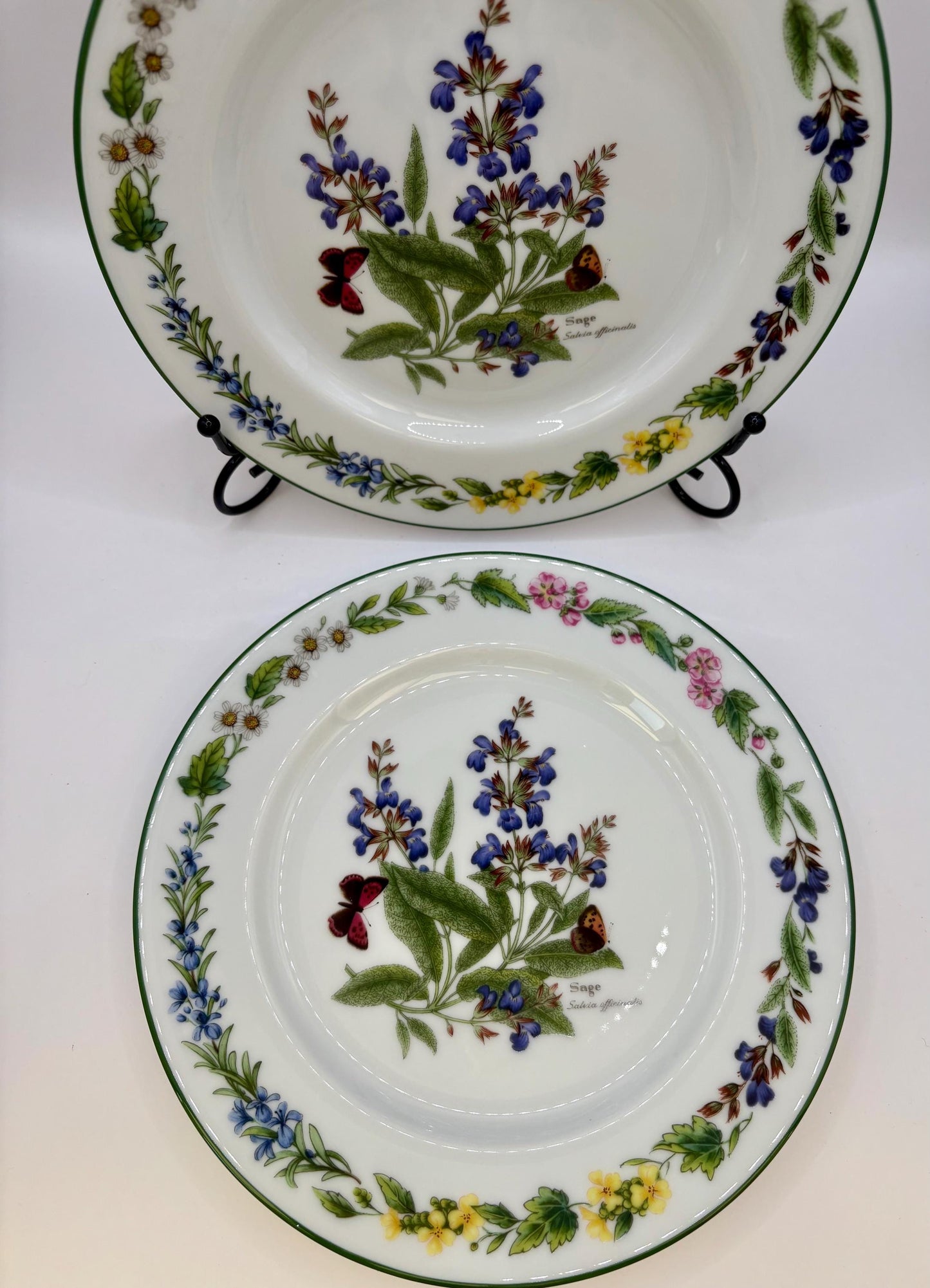 Vintage Plate With Floral Paint And Butterflies By Royal Worcester2