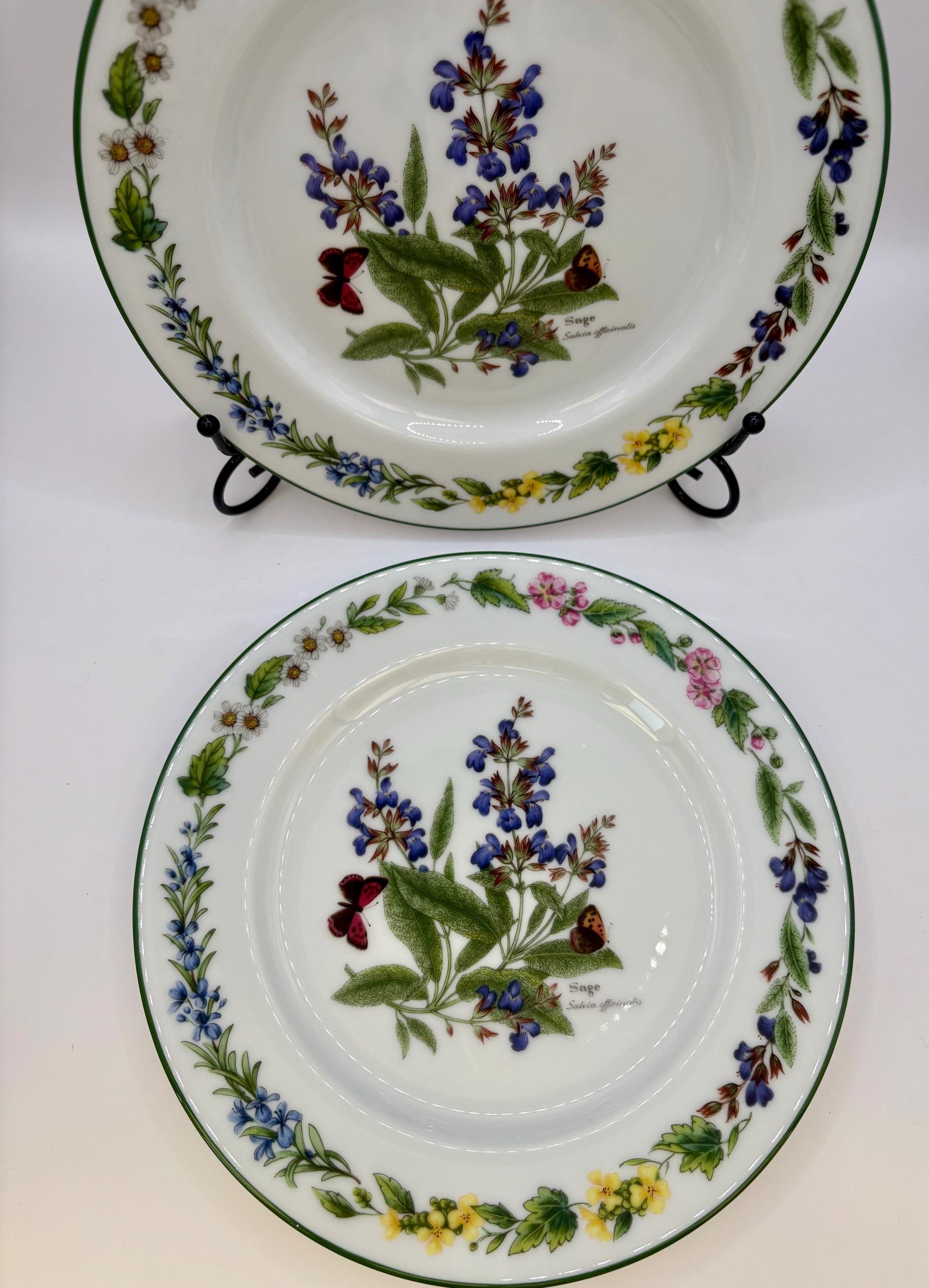 Vintage Plate With Floral Paint And Butterflies By Royal Worcester2