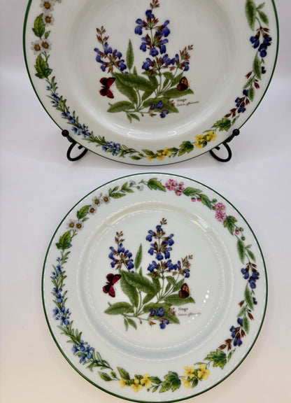 Vintage Plate With Floral Paint And Butterflies By Royal Worcester2