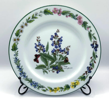 Vintage Plate With Floral Paint And Butterflies By Royal Worcester3
