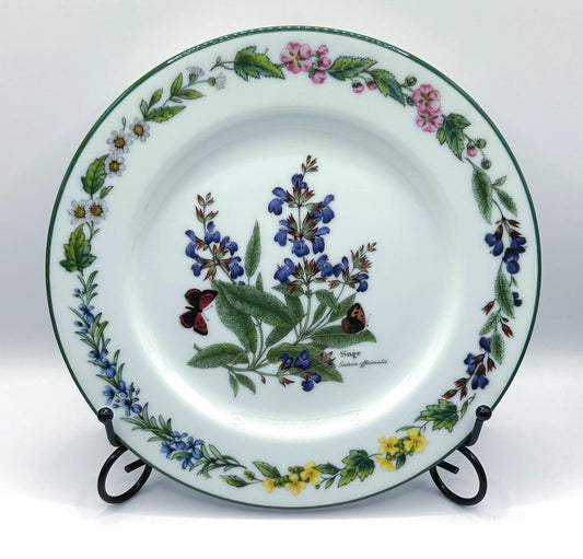 Vintage Plate With Floral Paint And Butterflies By Royal Worcester3