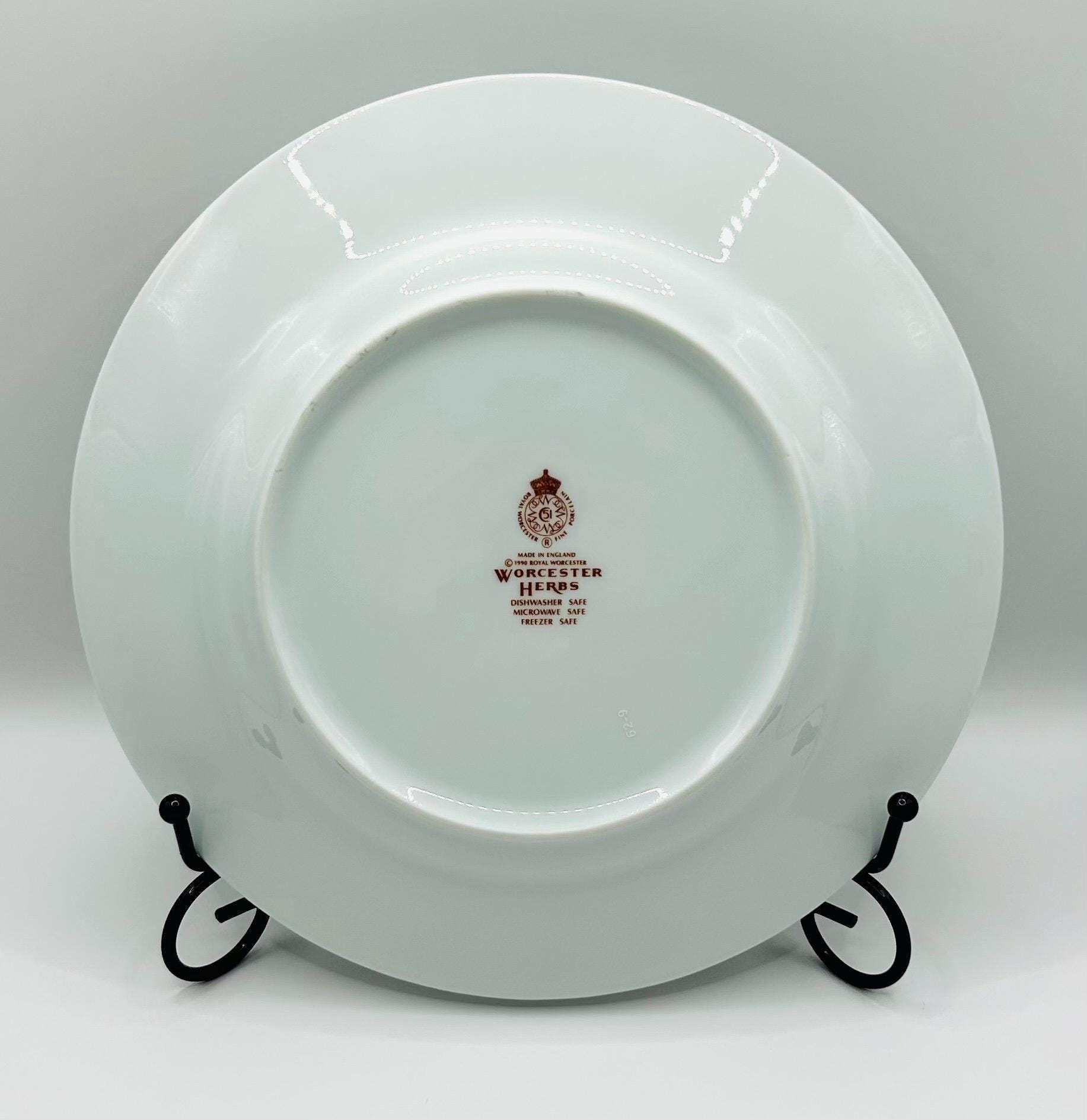 Vintage Plate With Floral Paint And Butterflies By Royal Worcester4