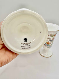 Wedgwood Flowers Vase | Vintage Porcelain Bone China | Kutani Crane pattern