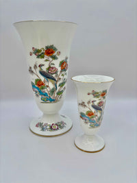 Wedgwood Flowers Vase | Vintage Porcelain Bone China | Kutani Crane pattern