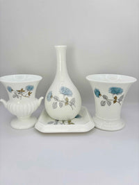 Wedgwood set of 4 - Trinket Dish | Pin Tray, A Bud Vase and two small vases