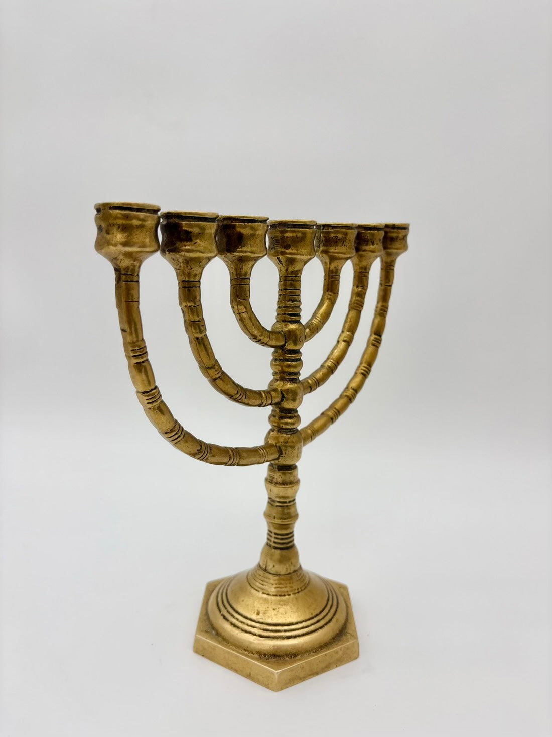 Gold Menorah on a white background