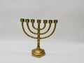 Brass Menorah on a white background