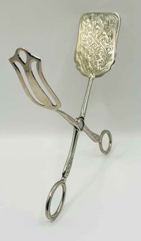 Vintage Silver Plated Pastry Tongs Ideal For Cake Serving