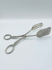 Vintage Silver Plated Pastry Tongs Ideal For Cake Serving