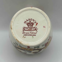Vintage Mason's Lidded Jar With Hand Painted Floral Pattern