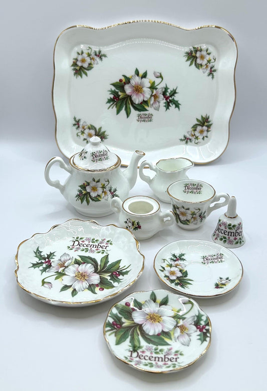 Vintage Tea Set From Staffordshire - Hand Decorated Fine Bone China