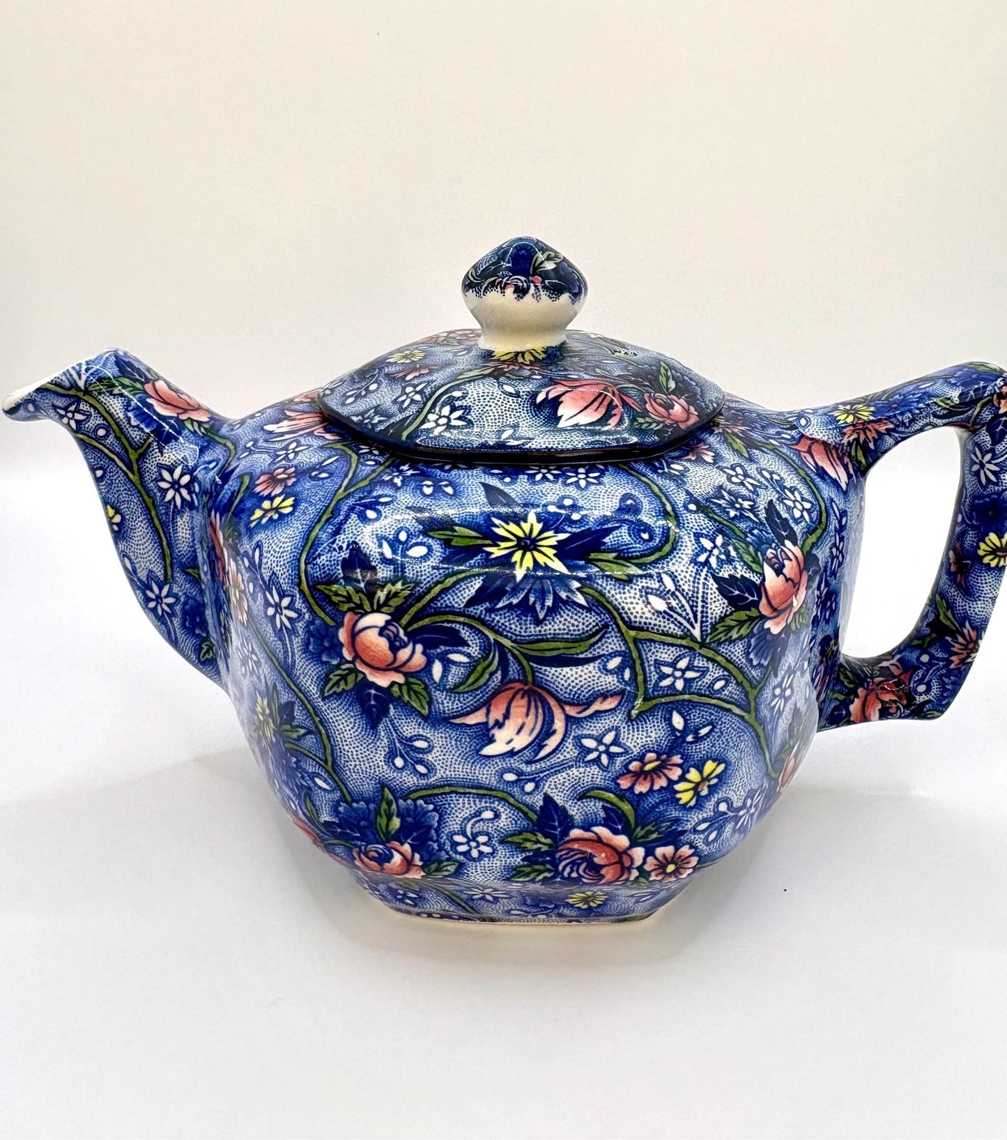 Blue Floral Teapot By Ringtons Made From High Quality Ceramic With Classic Design For Tea Lovers