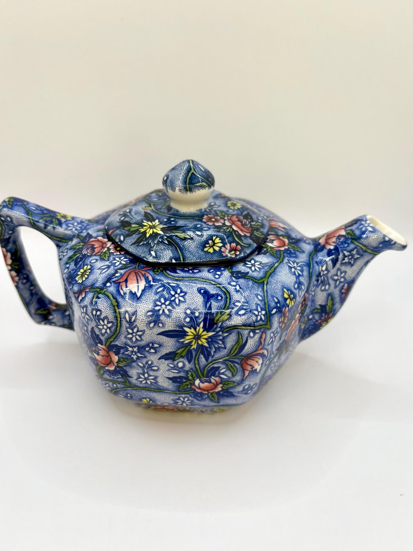 Blue Floral Teapot By Ringtons Made From High Quality Ceramic With Classic Design For Tea Lovers