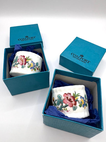 Porcelain Napkin Rings By Ming Rose Coalport With An Elegant Floral Rose Pattern Made In The UK